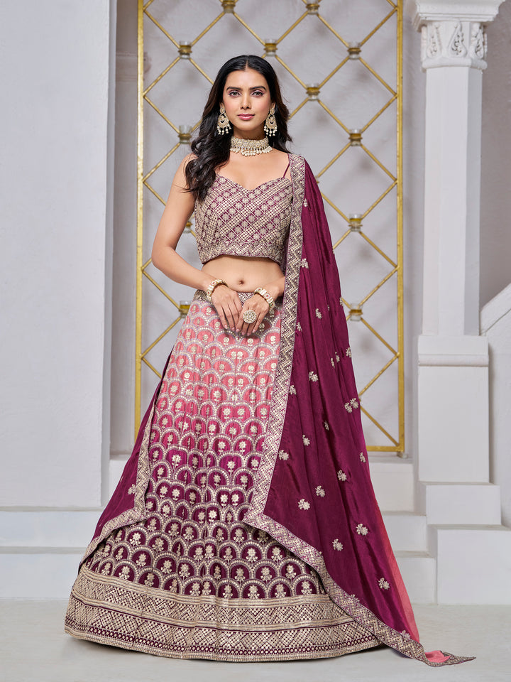 Elegant Chinon Lehenga with Dupatta | A Captivating Traditional Ensemble