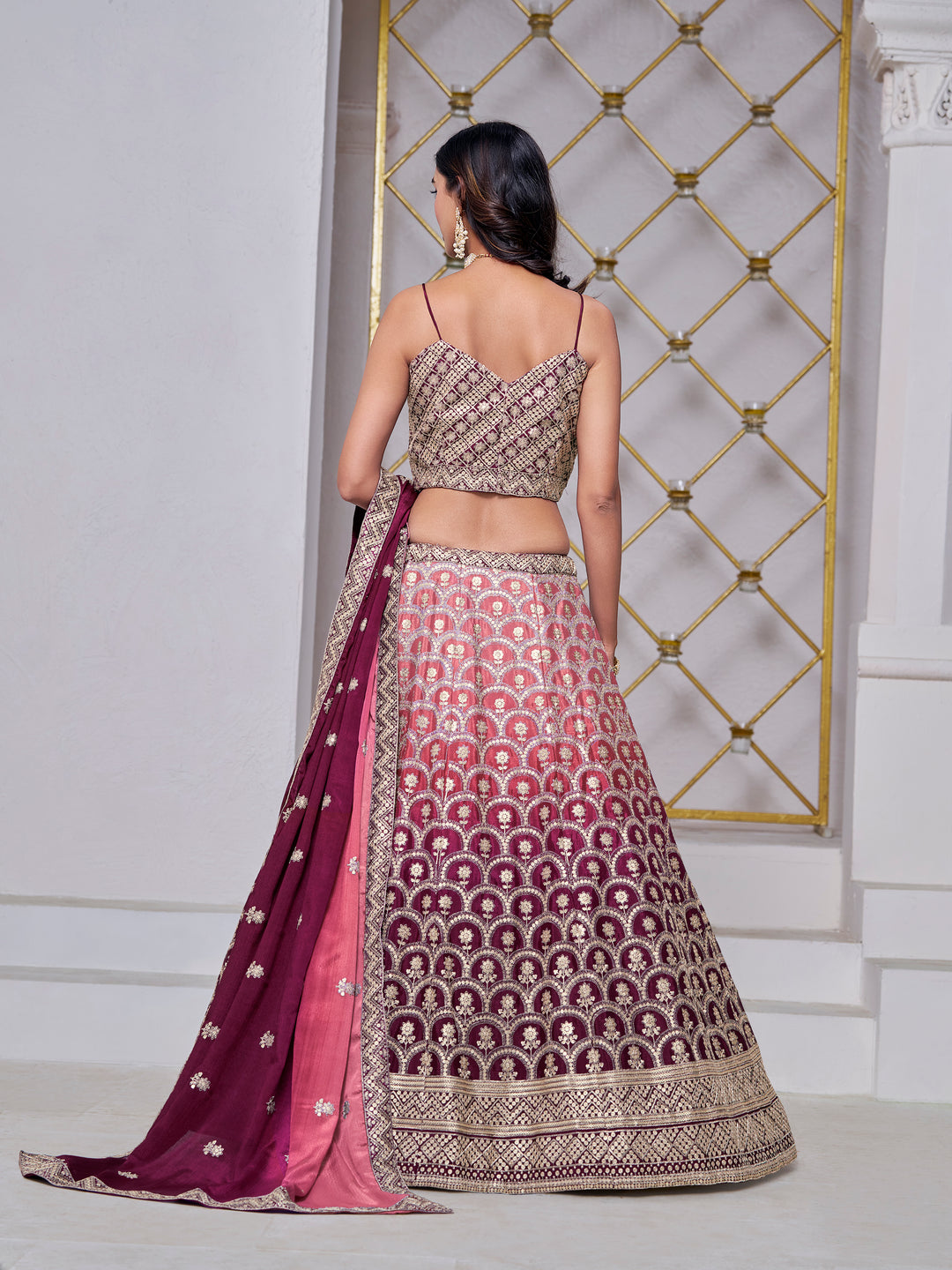 Elegant Chinon Lehenga with Dupatta | A Captivating Traditional Ensemble