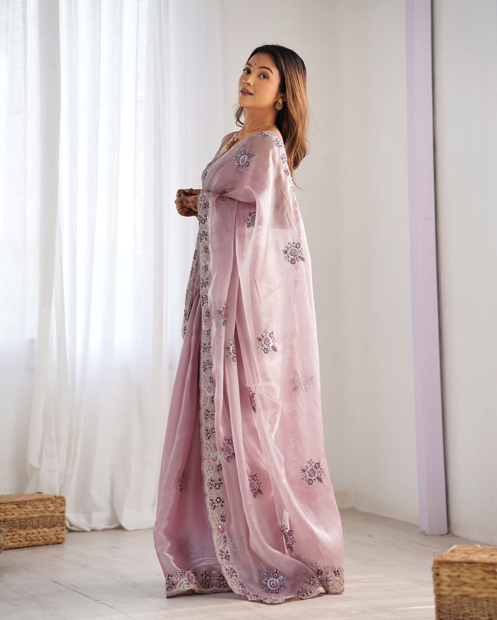 Burburry Saree with Sequins & Embroidery | Special Occasion Elegance