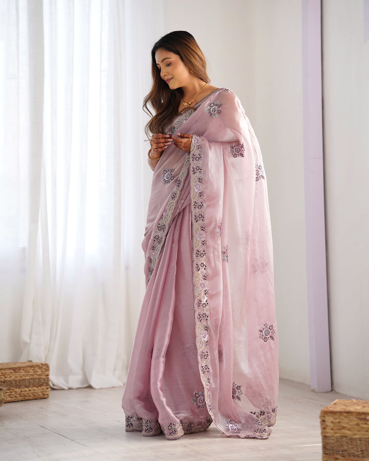 Burburry Saree with Sequins & Embroidery | Special Occasion Elegance