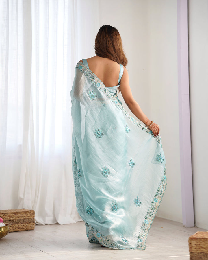 Burburry Saree with Sequins & Embroidery | Special Occasion Elegance