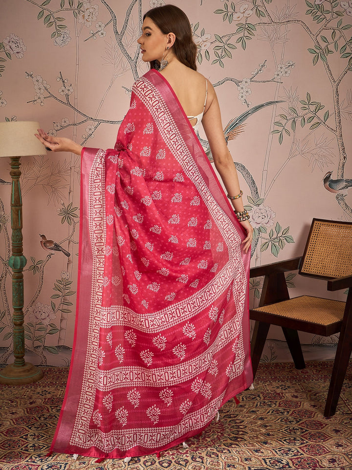 Designer Digital Printed Linen-Blend Saree | Perfect for Special Events