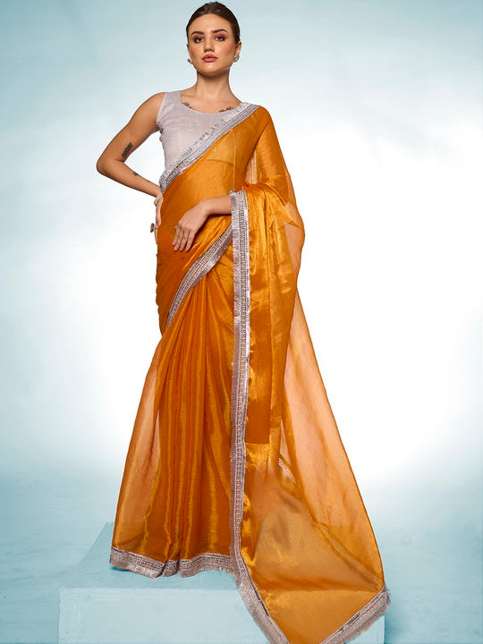 Designer Burberry Saree | Art-Silk Blouse | Perfect for Weddings & Events