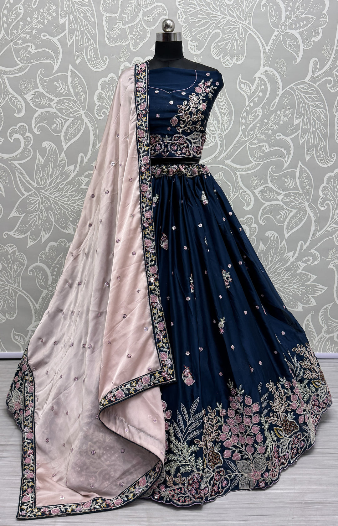 Sophisticated Silk Lehenga with Dupatta | A Graceful Addition to Your Wardrobe