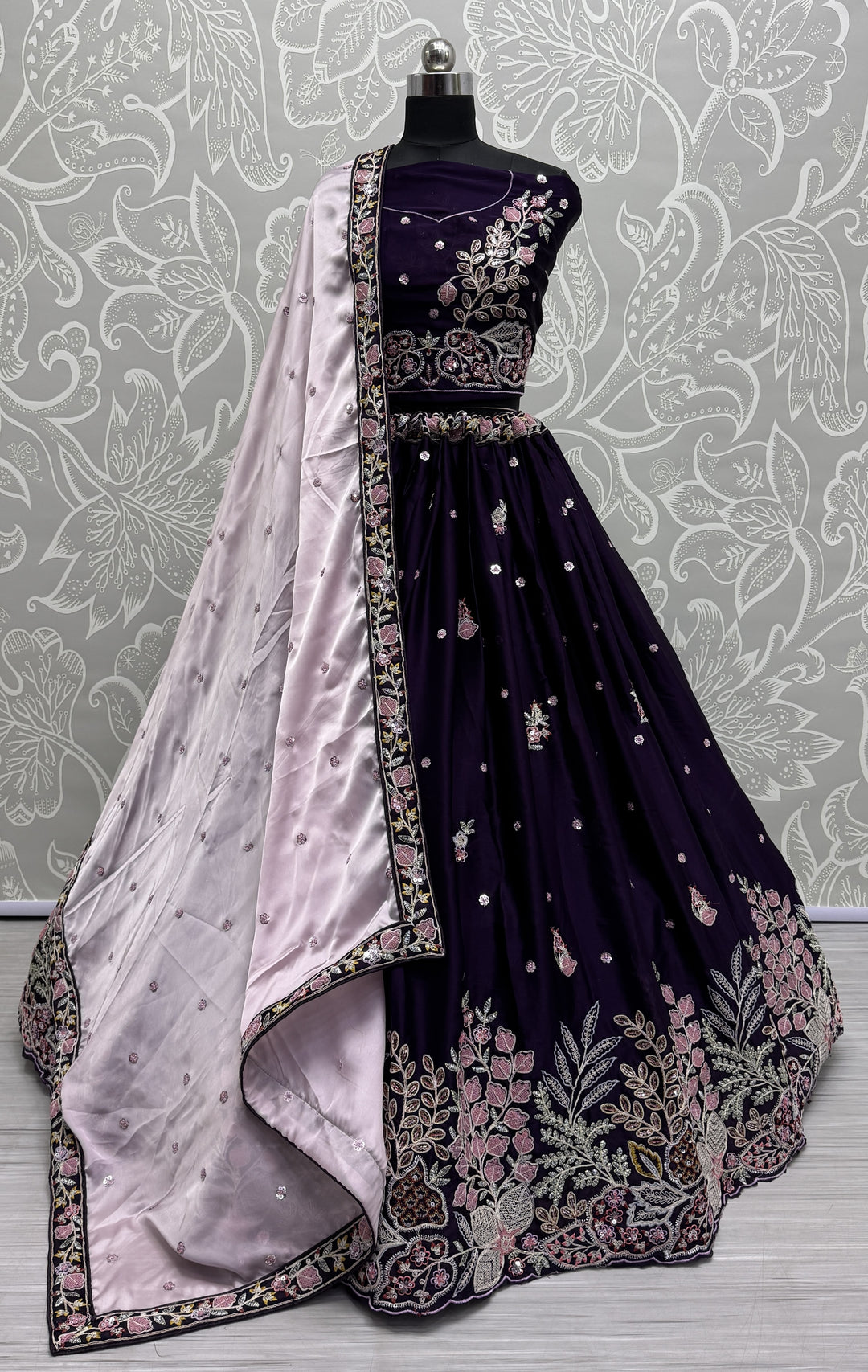 Sophisticated Silk Lehenga with Dupatta | A Graceful Addition to Your Wardrobe