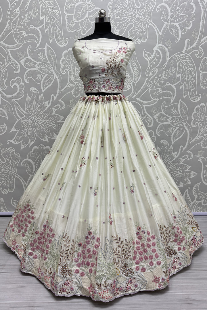 Sophisticated Silk Lehenga with Dupatta | A Graceful Addition to Your Wardrobe