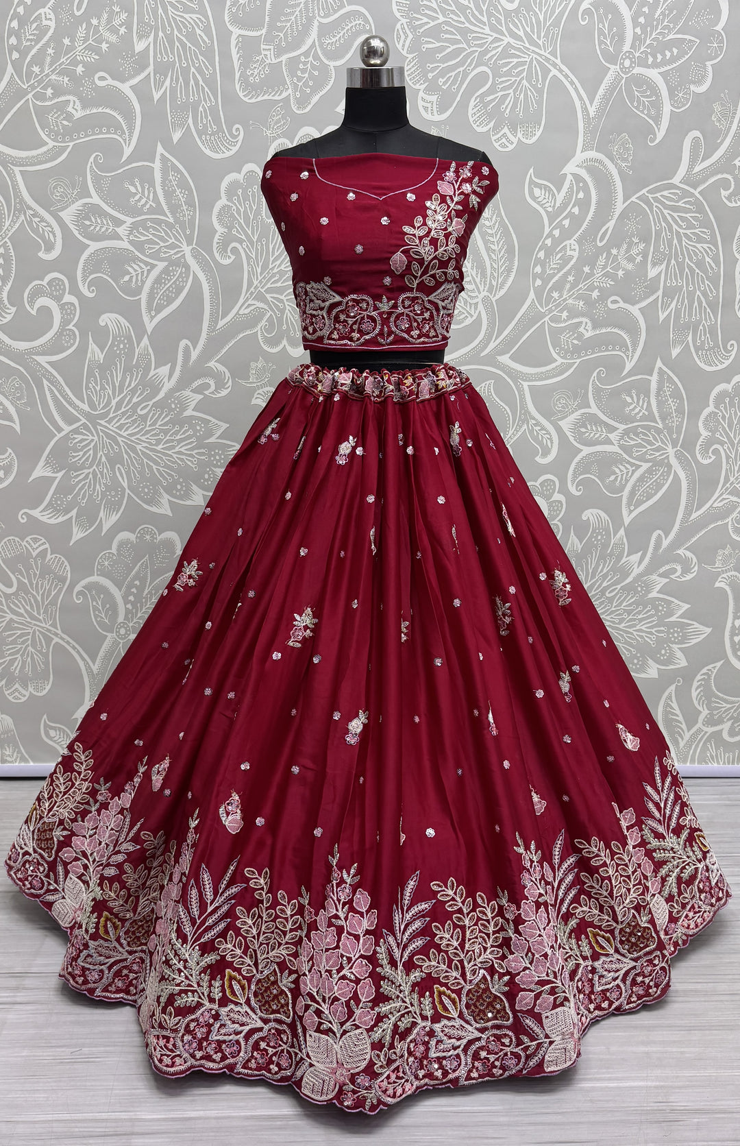 Sophisticated Silk Lehenga with Dupatta | A Graceful Addition to Your Wardrobe