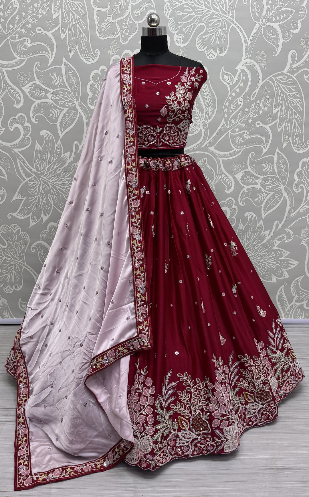 Sophisticated Silk Lehenga with Dupatta | A Graceful Addition to Your Wardrobe