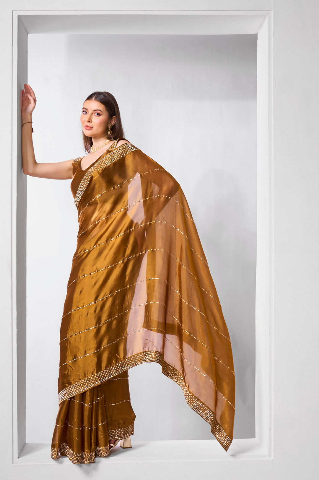 Designer Embroidered Jimmy-Choo Saree with Art-Silk Blouse | Special Event