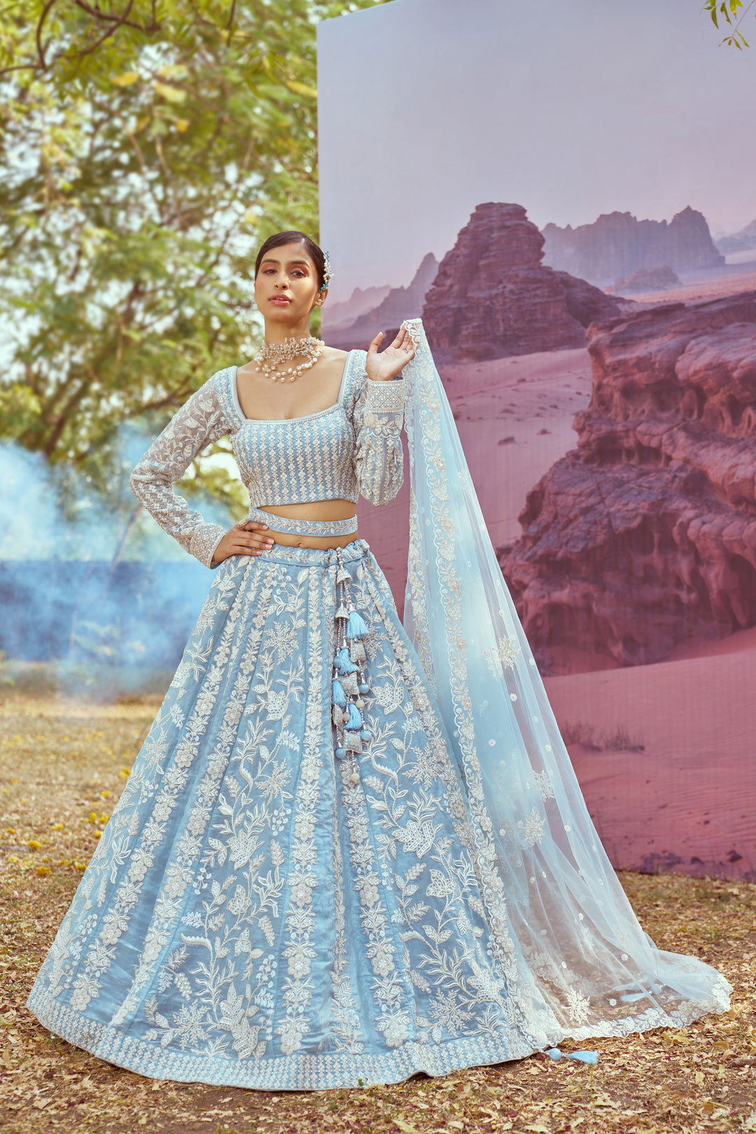 Designer Heavy Embroidered Lehenga Choli | Organza Fabric with Net Dupatta