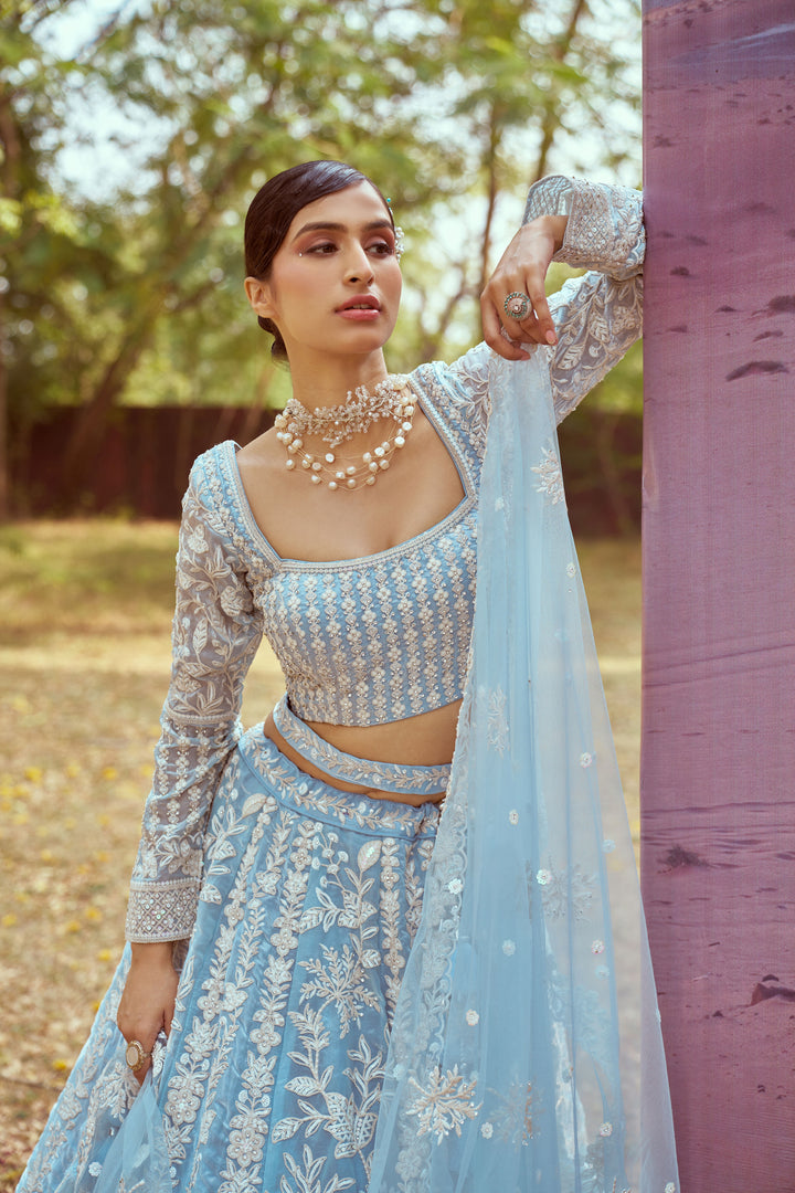 Designer Heavy Embroidered Lehenga Choli | Organza Fabric with Net Dupatta