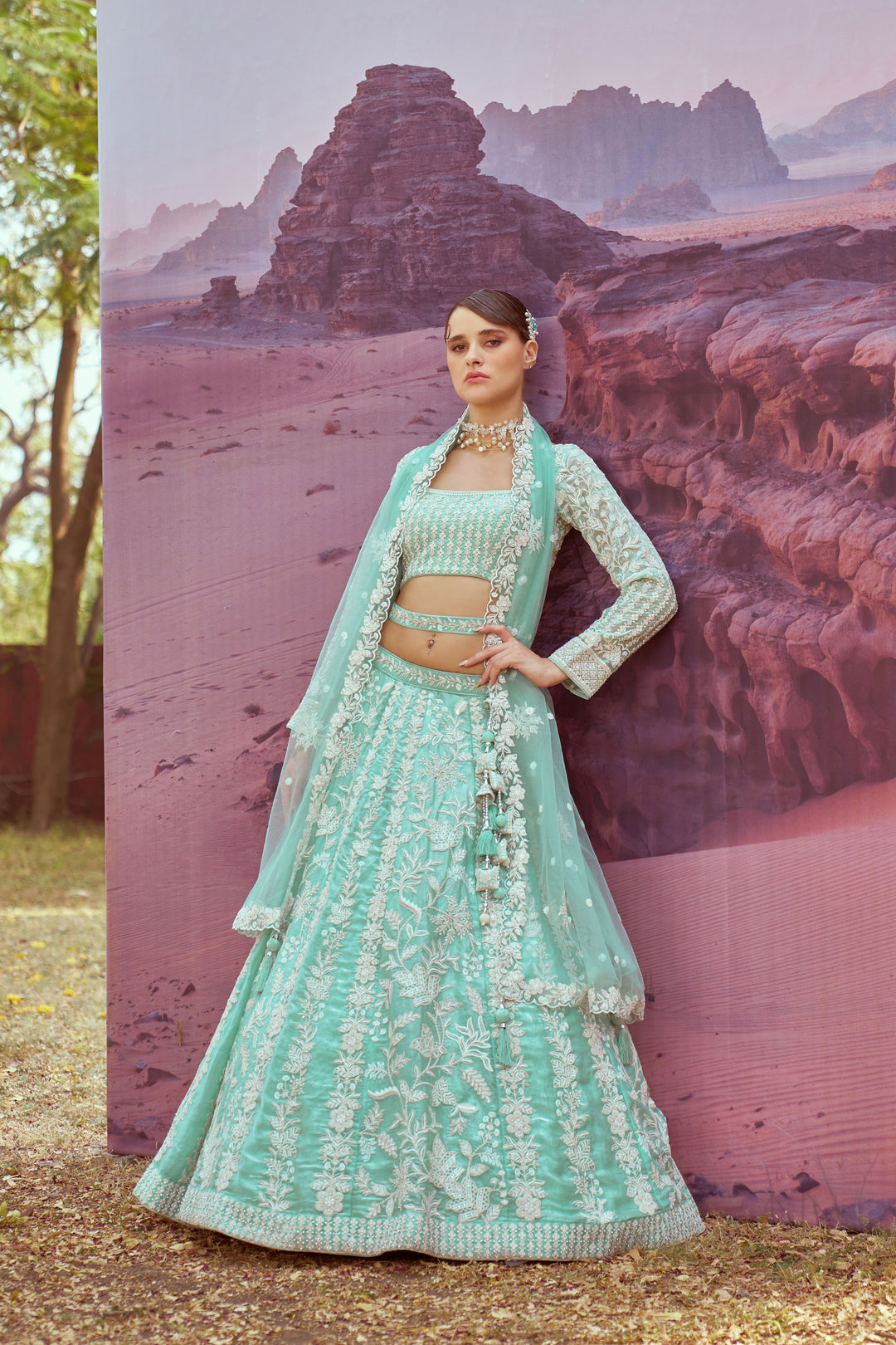 Designer Heavy Embroidered Lehenga Choli | Organza Fabric with Net Dupatta