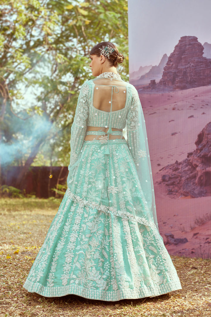 Designer Heavy Embroidered Lehenga Choli | Organza Fabric with Net Dupatta