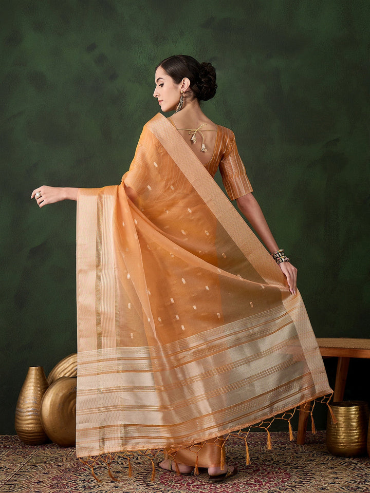 Elegant Khadi-Organza Saree | Designer Work for Special Events & Weddings