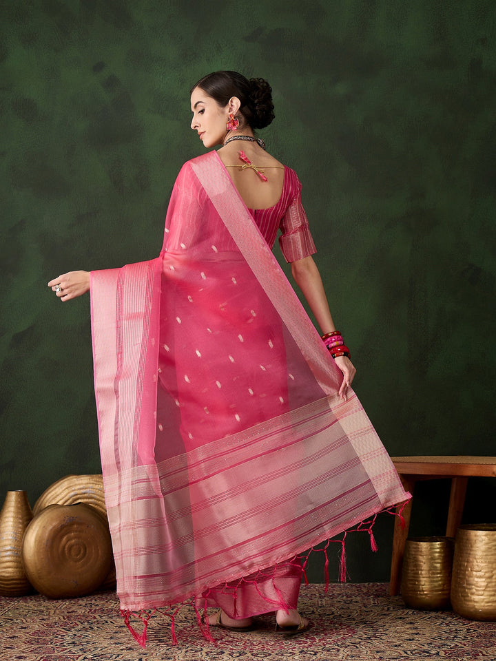 Elegant Khadi-Organza Saree | Designer Work for Special Events & Weddings