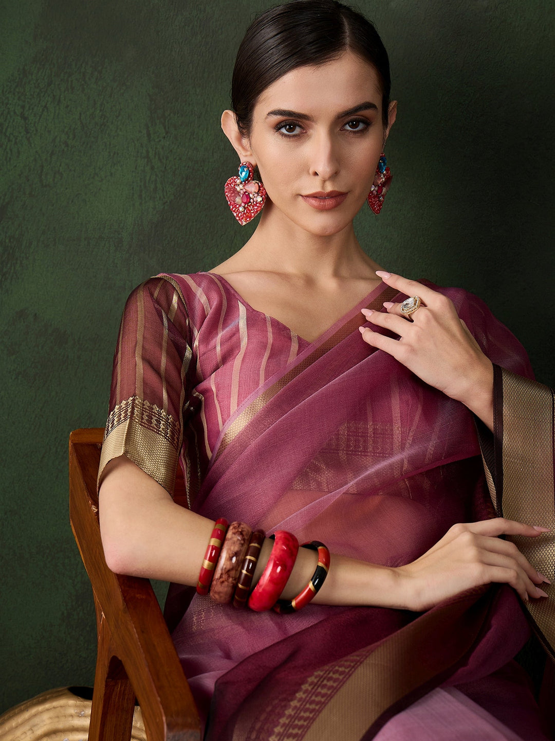 Elegant Khadi-Organza Saree | Wevon Jacquard Designer | Perfect for Events