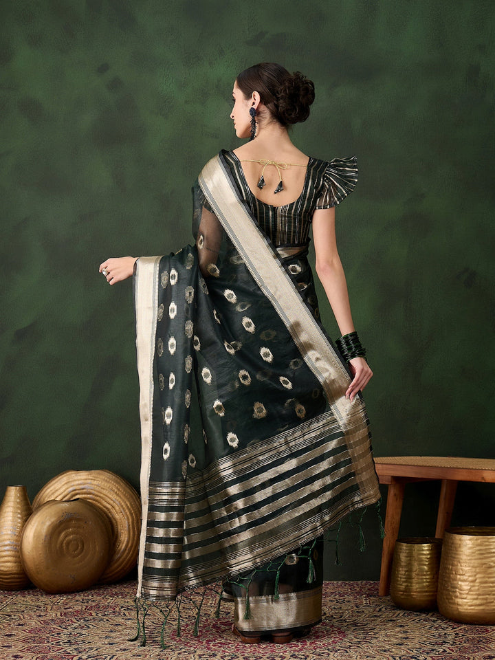 Elegant Khadi-Organza Saree | Wevon-Jacquard Designer for Special Events