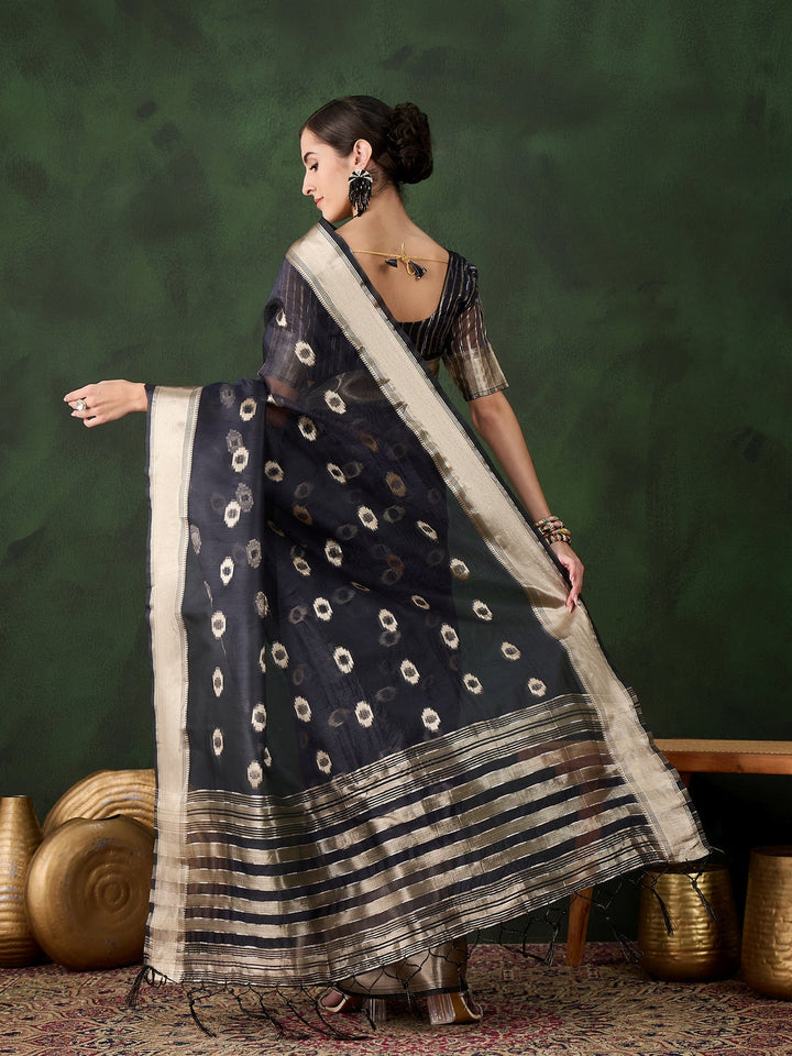 Elegant Khadi-Organza Saree | Wevon-Jacquard Designer for Special Events