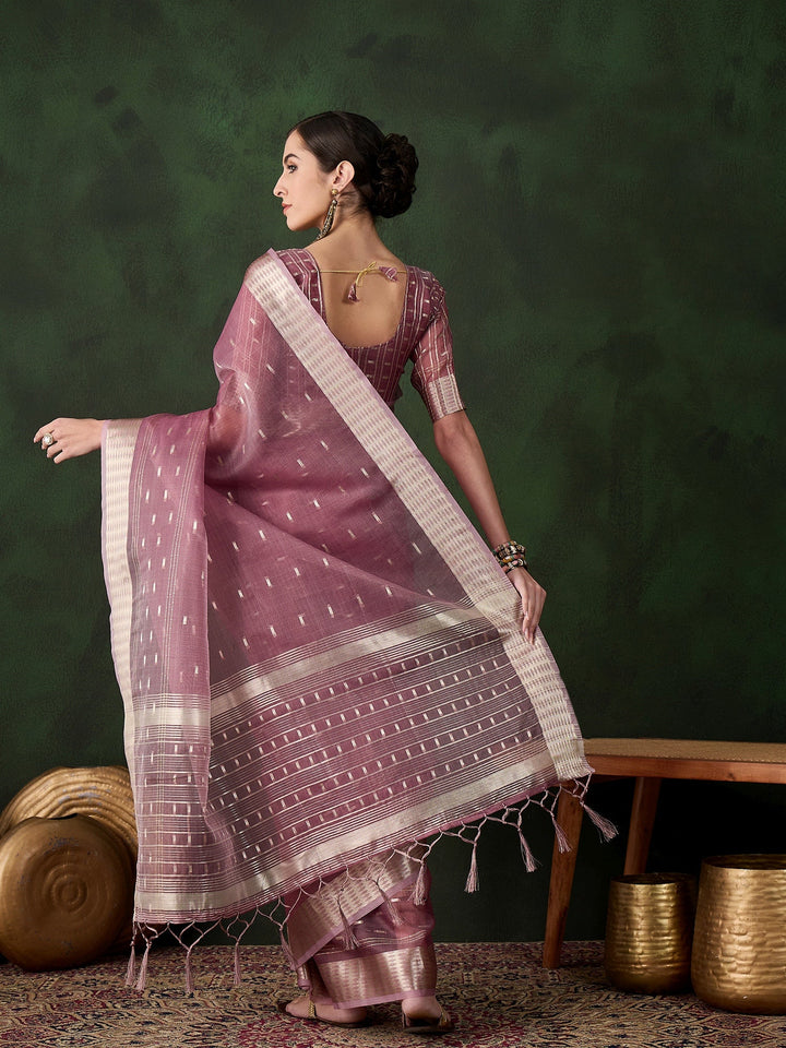 Elegant Khadi-Organza Saree with Jacquard Work | Special Event & Wedding Ready