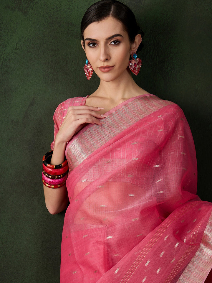 Elegant Khadi-Organza Saree with Jacquard Work | Special Event & Wedding Ready