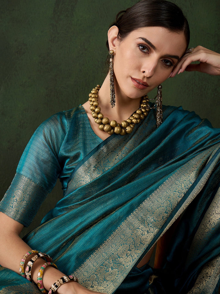 Elegant Khadi-Organza Saree | Designer Wevon-Jacquard for Weddings & Events