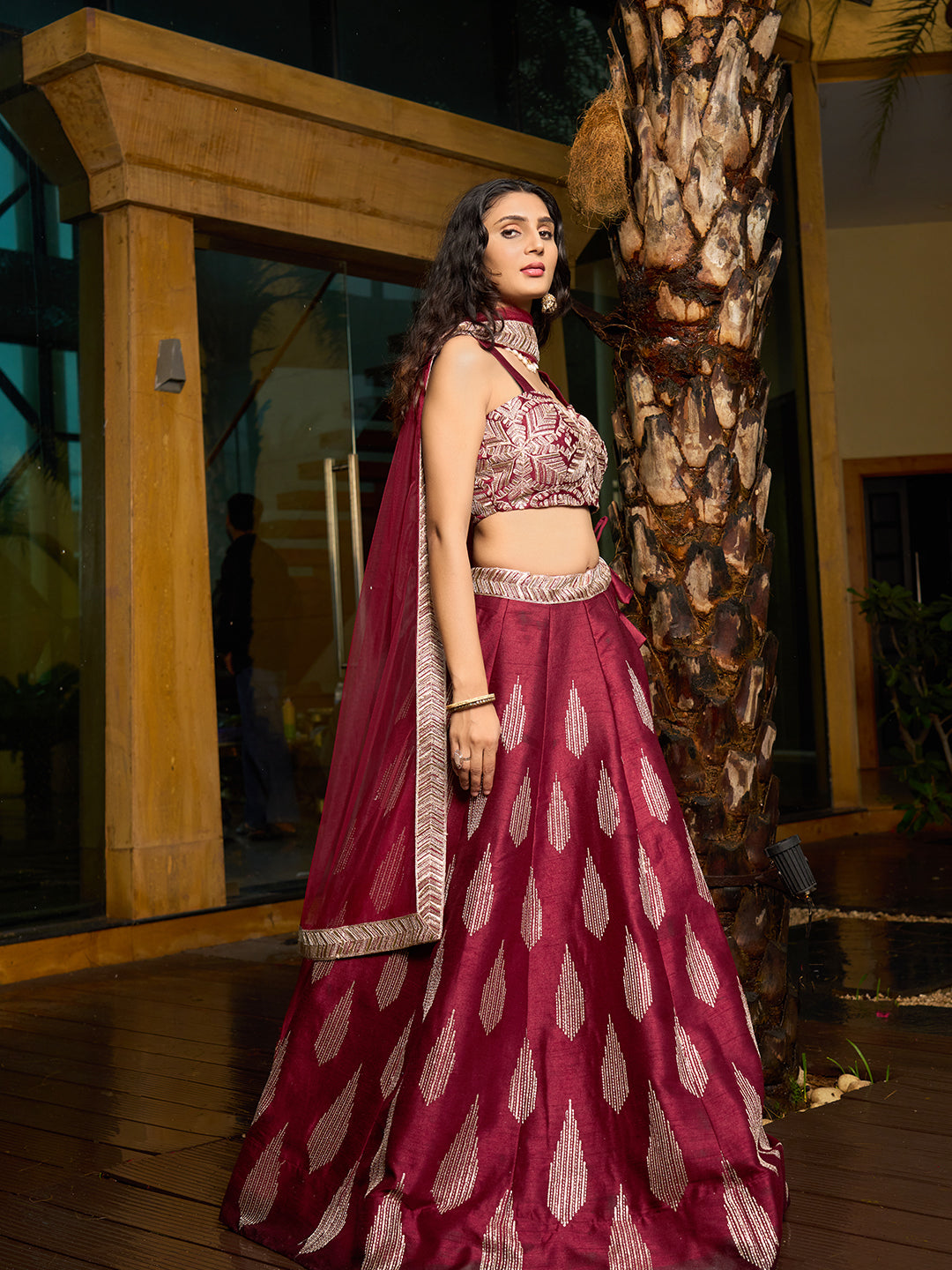 Elegant Art Silk Lehenga Choli | Designer Embroidery with Net Dupatta