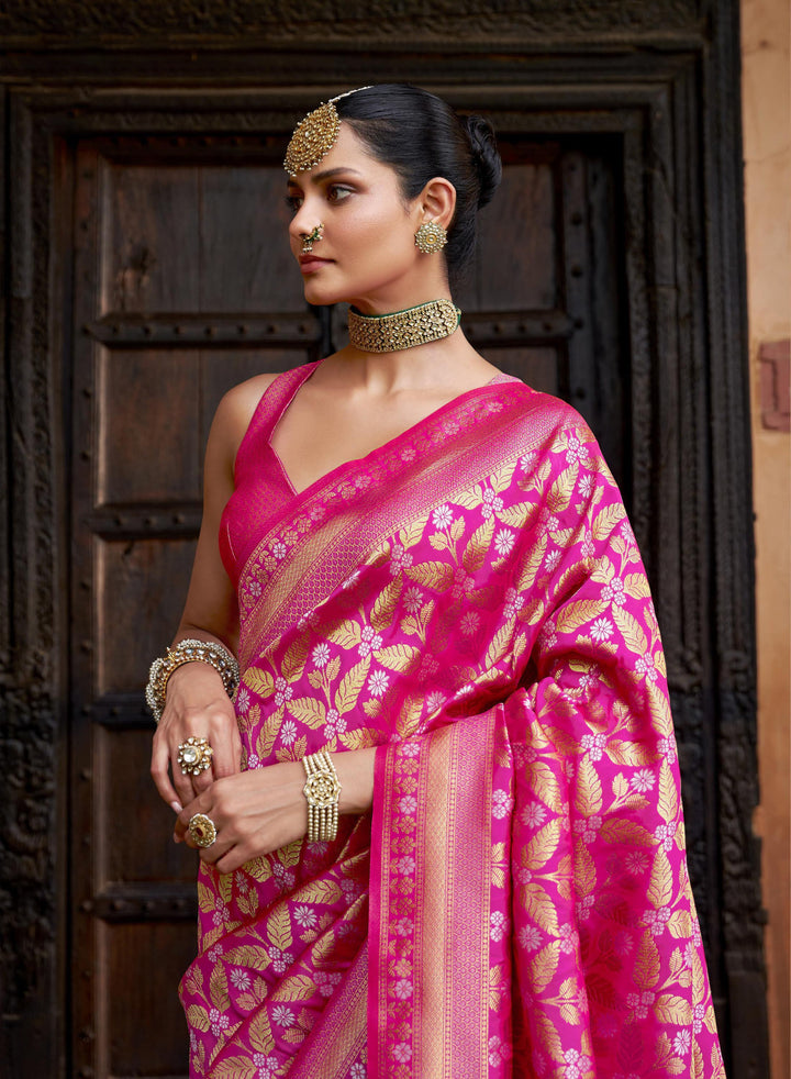 Elegant Viscose-Silk Saree with Brocade Work | Perfect for Weddings & Events