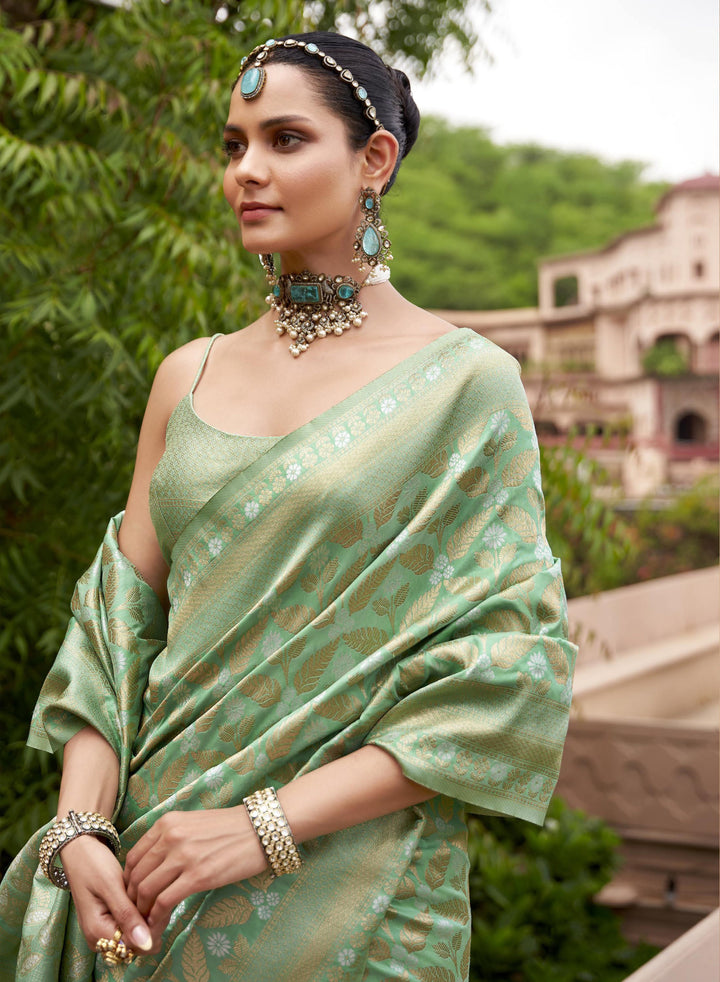 Elegant Viscose-Silk Saree with Brocade Work | Perfect for Weddings & Events