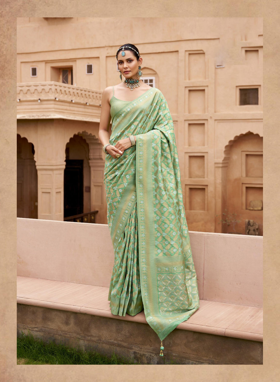 Elegant Viscose-Silk Saree with Brocade Work | Perfect for Weddings & Events