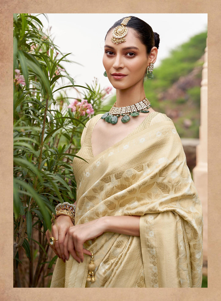 Elegant Viscose-Silk Saree with Brocade Work | Perfect for Weddings & Events