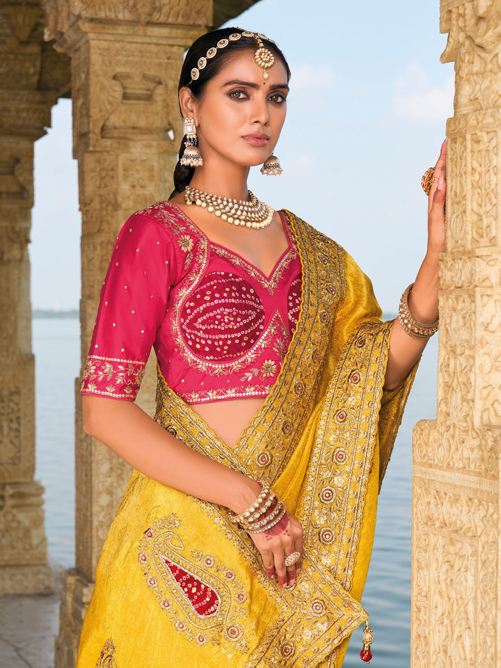 Designer Jari Embroidery Crepe Saree with Silk Blouse | Perfect for Weddings & Festive Events