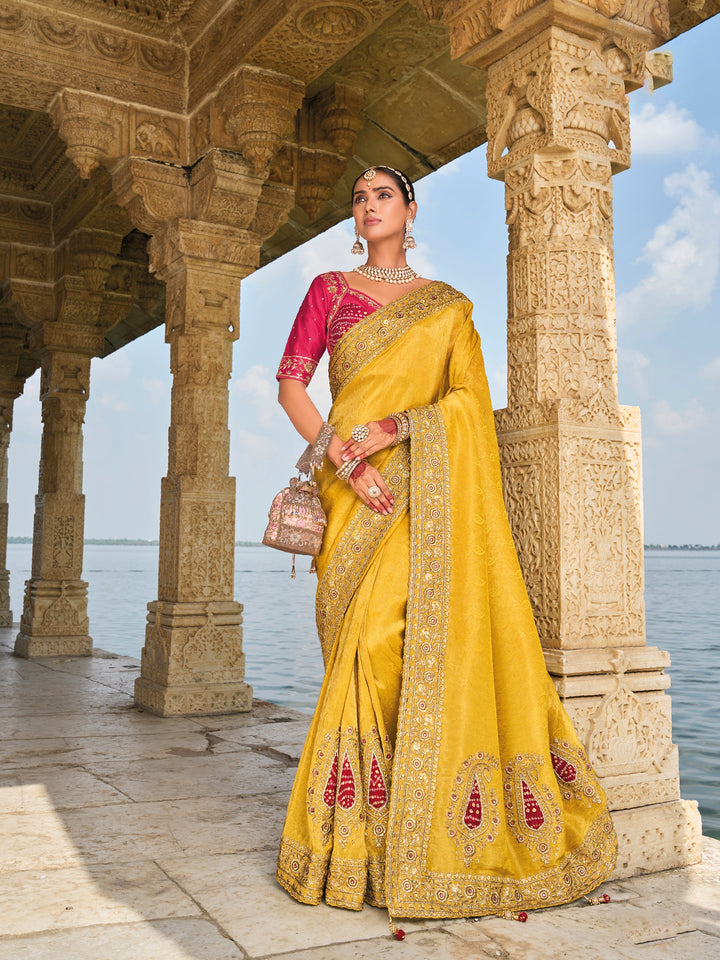 Designer Jari Embroidery Crepe Saree with Silk Blouse | Perfect for Weddings & Festive Events