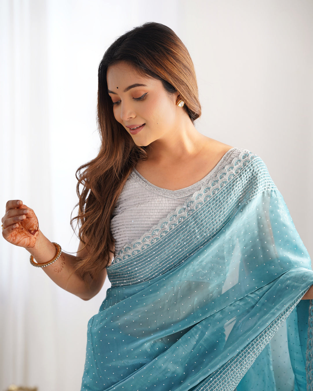 Designer Jimmy Choo Saree | Sequenced Embroidery for Special Events