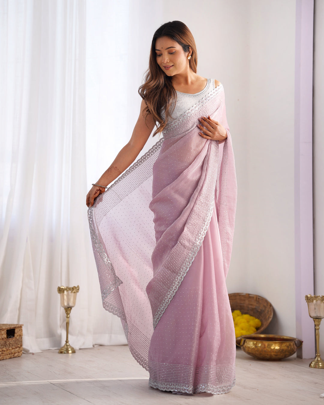 Designer Jimmy Choo Saree | Sequenced Embroidery for Special Events