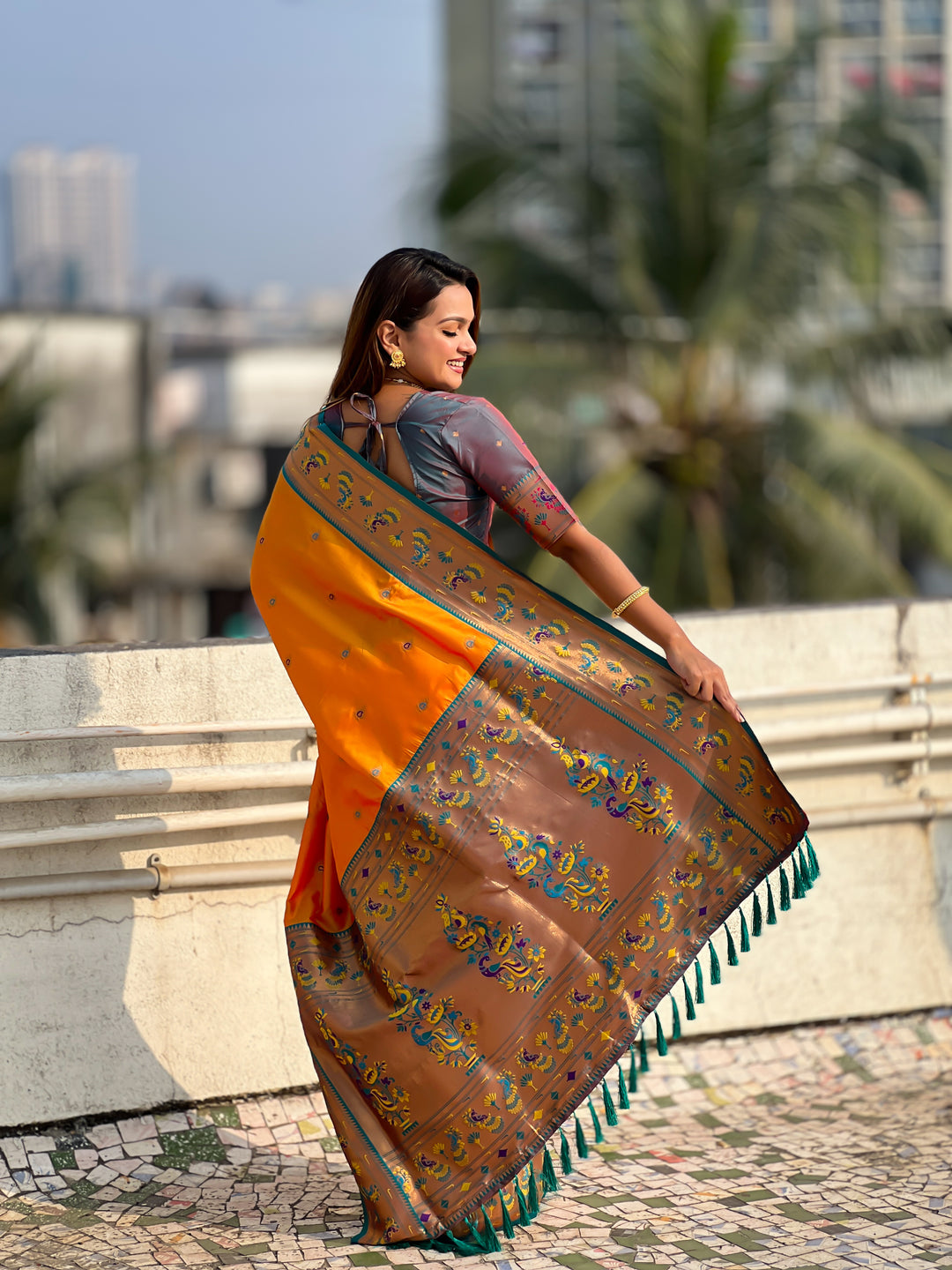 Traditional Soft Silk Saree | Weaving Paithani Meenakari Designer