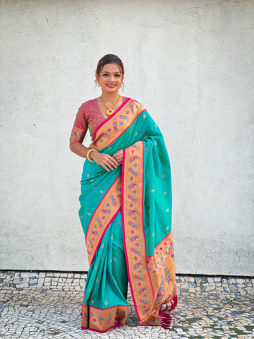 Traditional Soft Silk Saree | Weaving Paithani Meenakari Designer