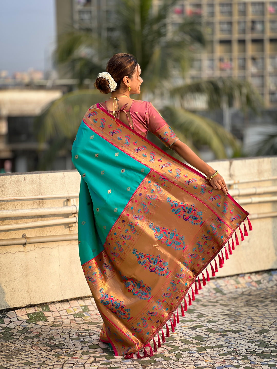 Traditional Soft Silk Saree | Weaving Paithani Meenakari Designer