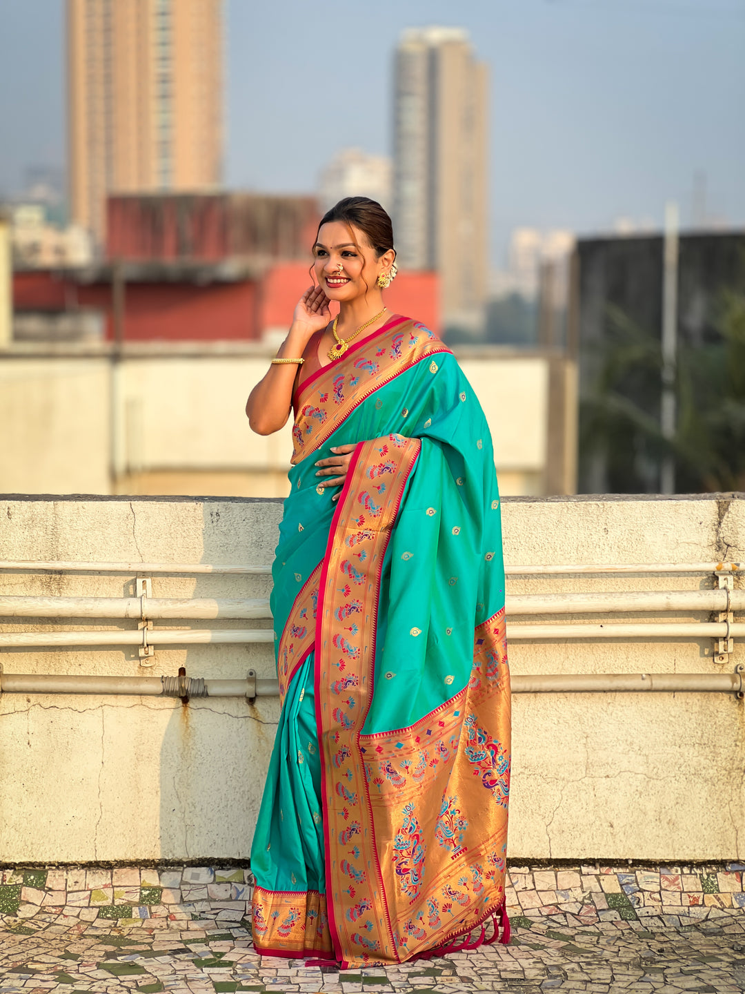 Traditional Soft Silk Saree | Weaving Paithani Meenakari Designer