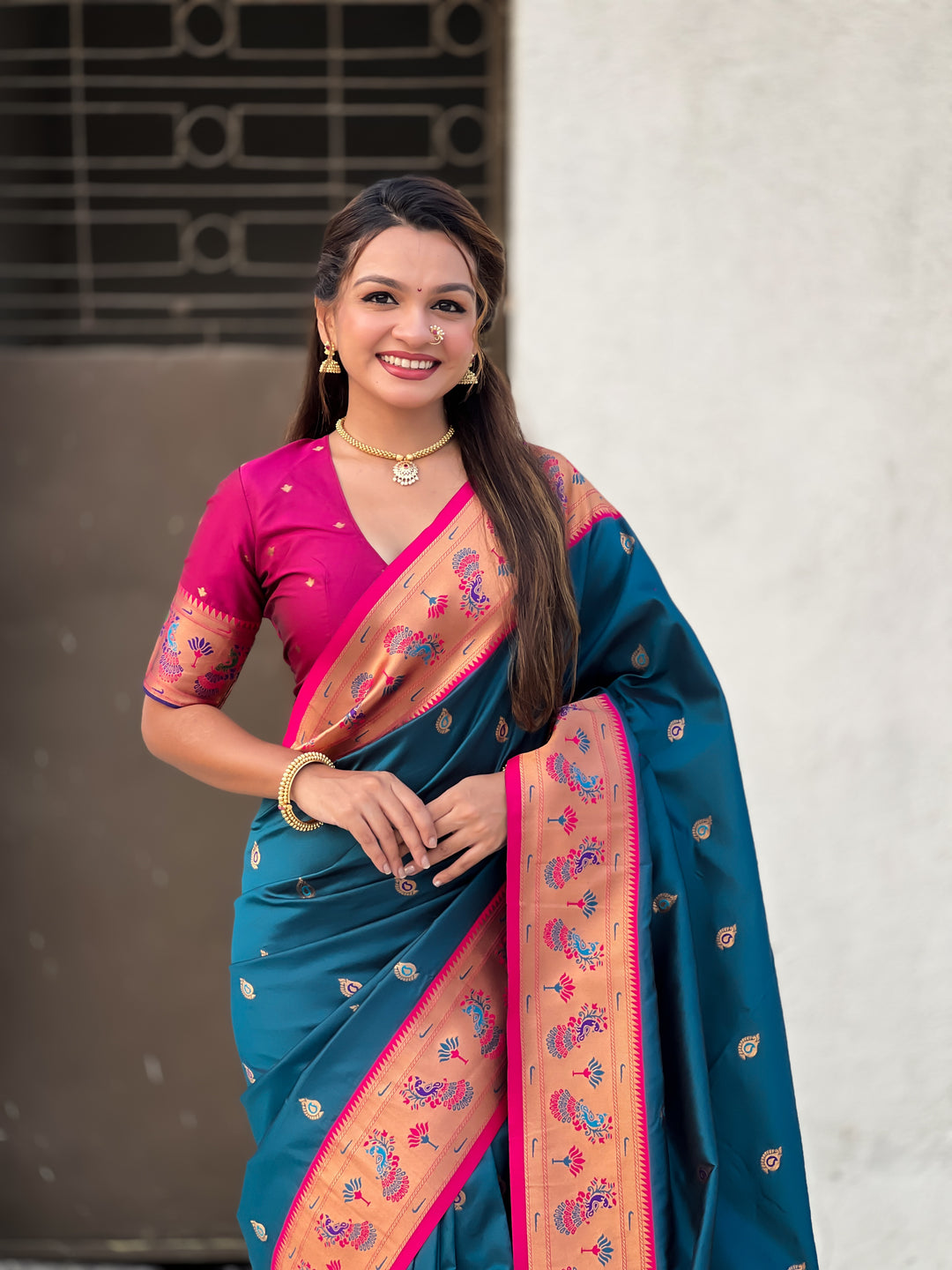 Traditional Soft Silk Saree | Weaving Paithani Meenakari Designer