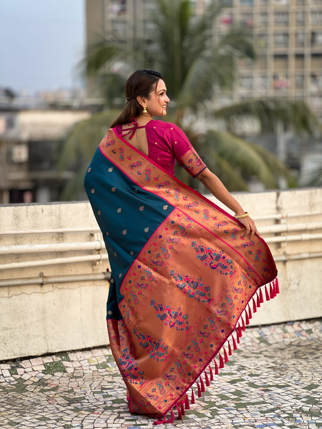 Traditional Soft Silk Saree | Weaving Paithani Meenakari Designer