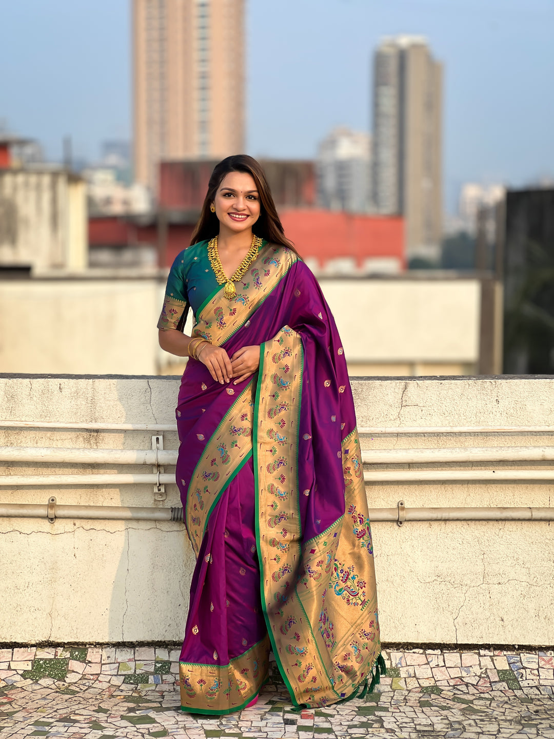 Traditional Soft Silk Saree | Weaving Paithani Meenakari Designer