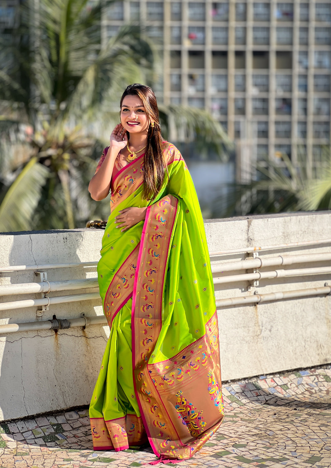 Traditional Soft Silk Saree | Weaving Paithani Meenakari Designer