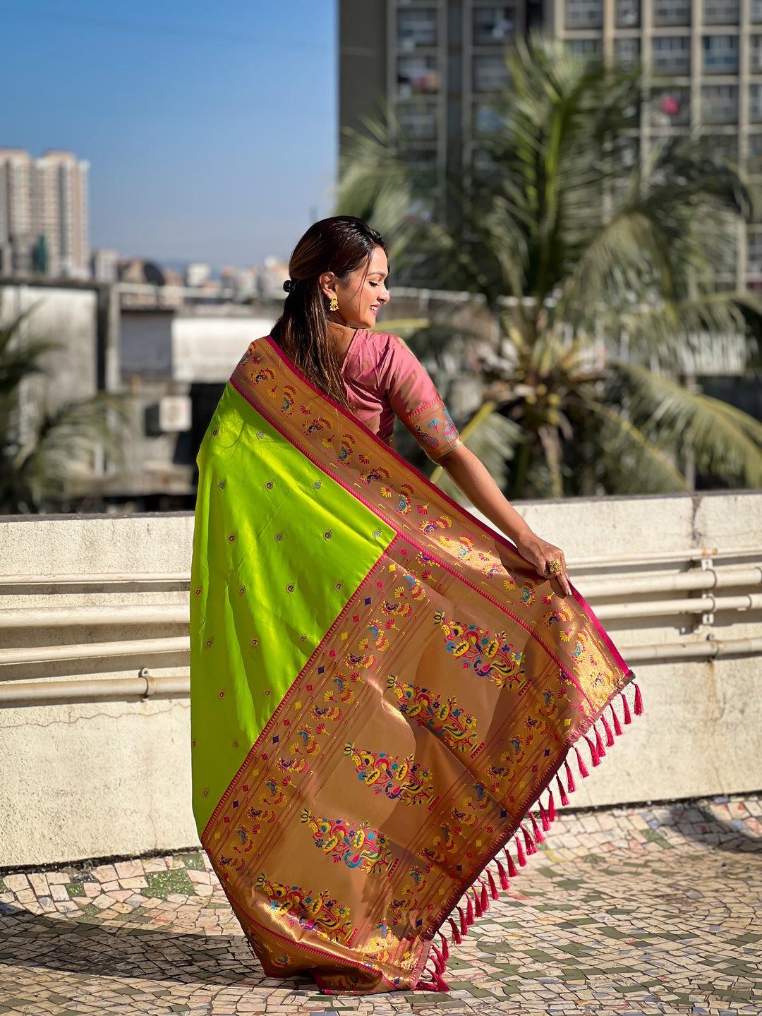 Traditional Soft Silk Saree | Weaving Paithani Meenakari Designer