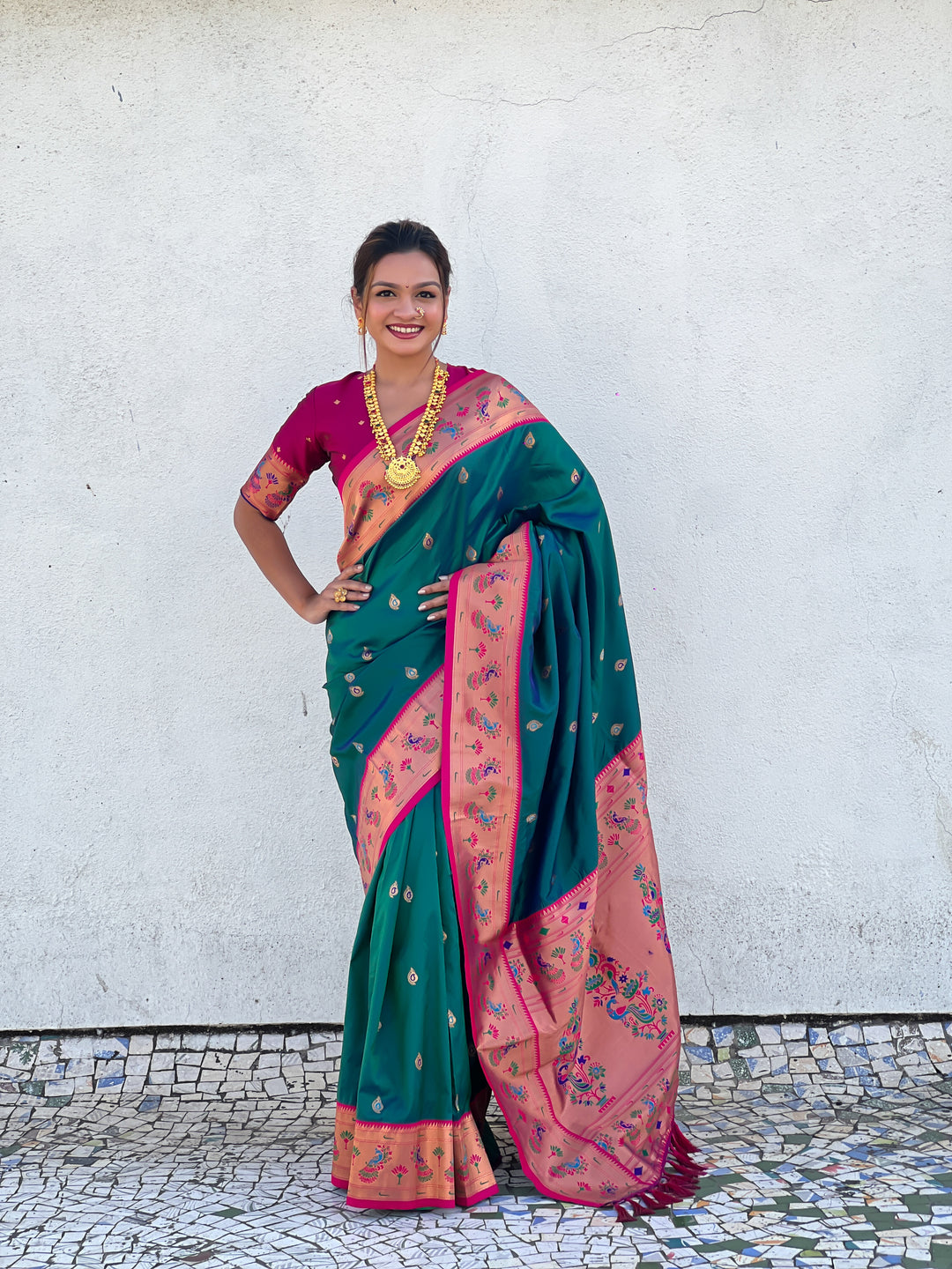 Traditional Soft Silk Saree | Weaving Paithani Meenakari Designer