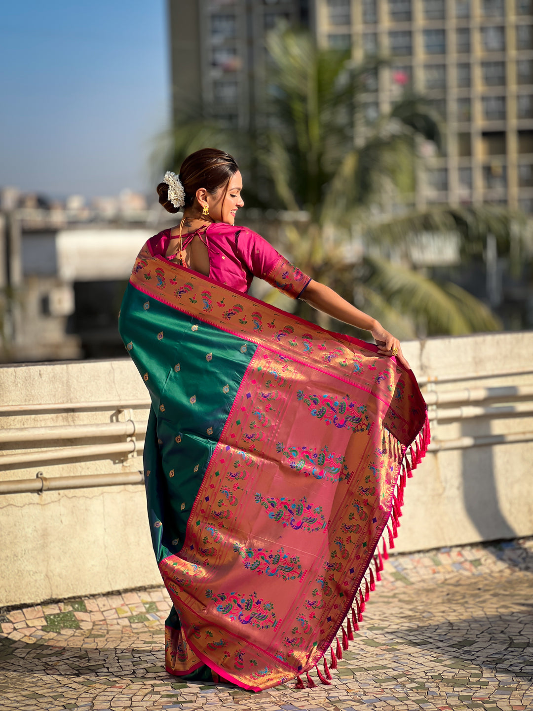 Traditional Soft Silk Saree | Weaving Paithani Meenakari Designer