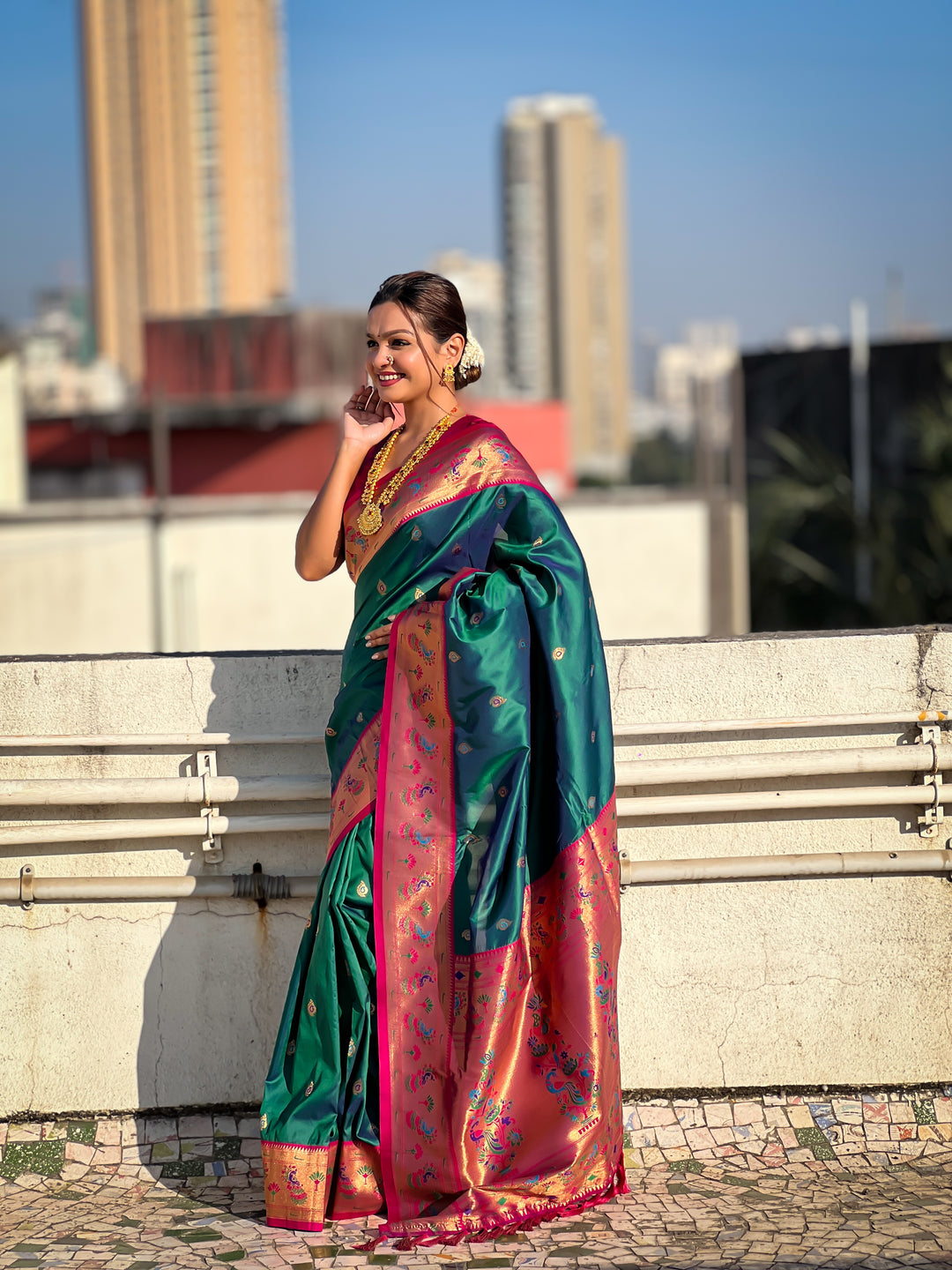 Traditional Soft Silk Saree | Weaving Paithani Meenakari Designer