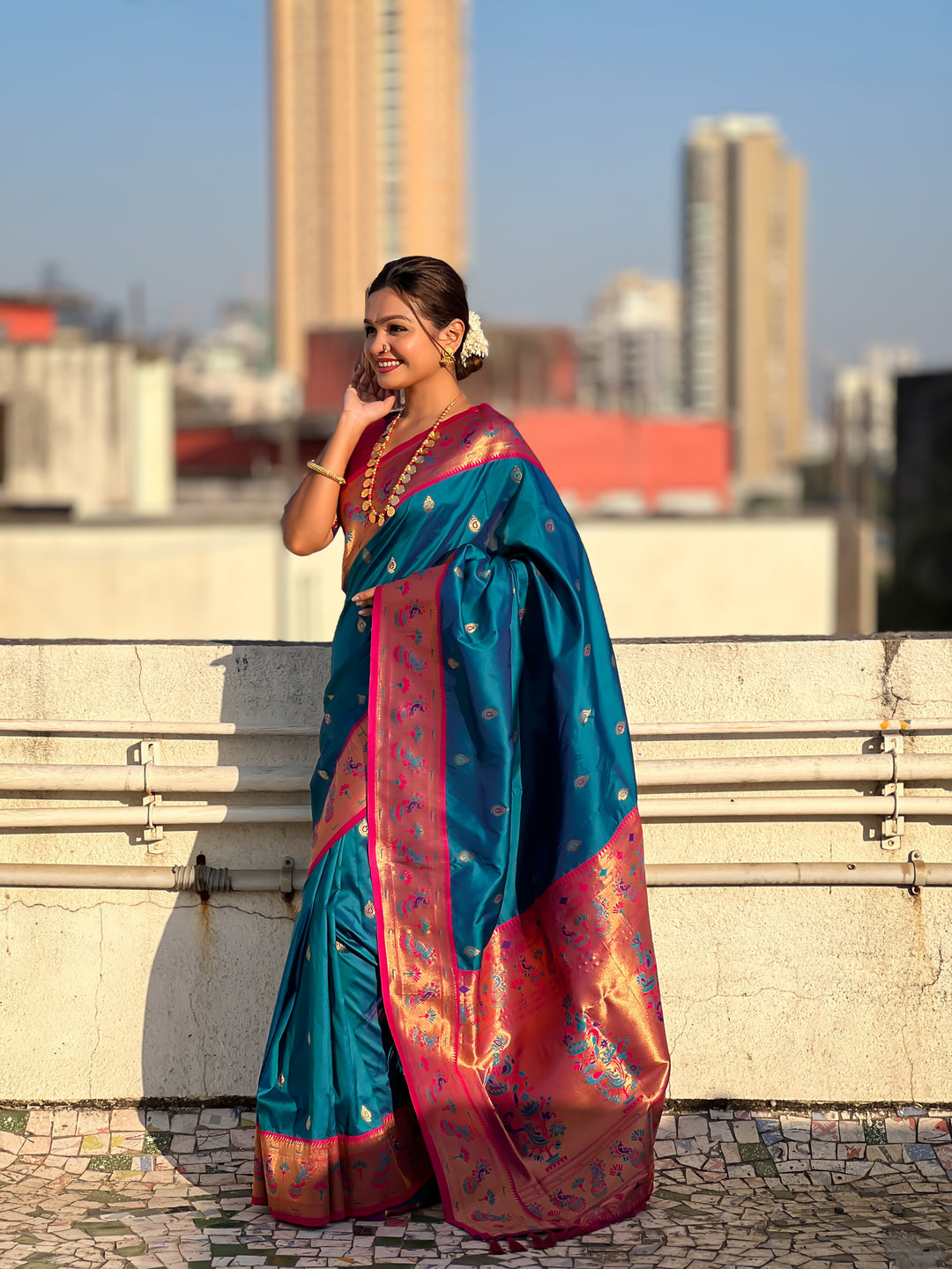 Traditional Soft Silk Saree | Weaving Paithani Meenakari Designer