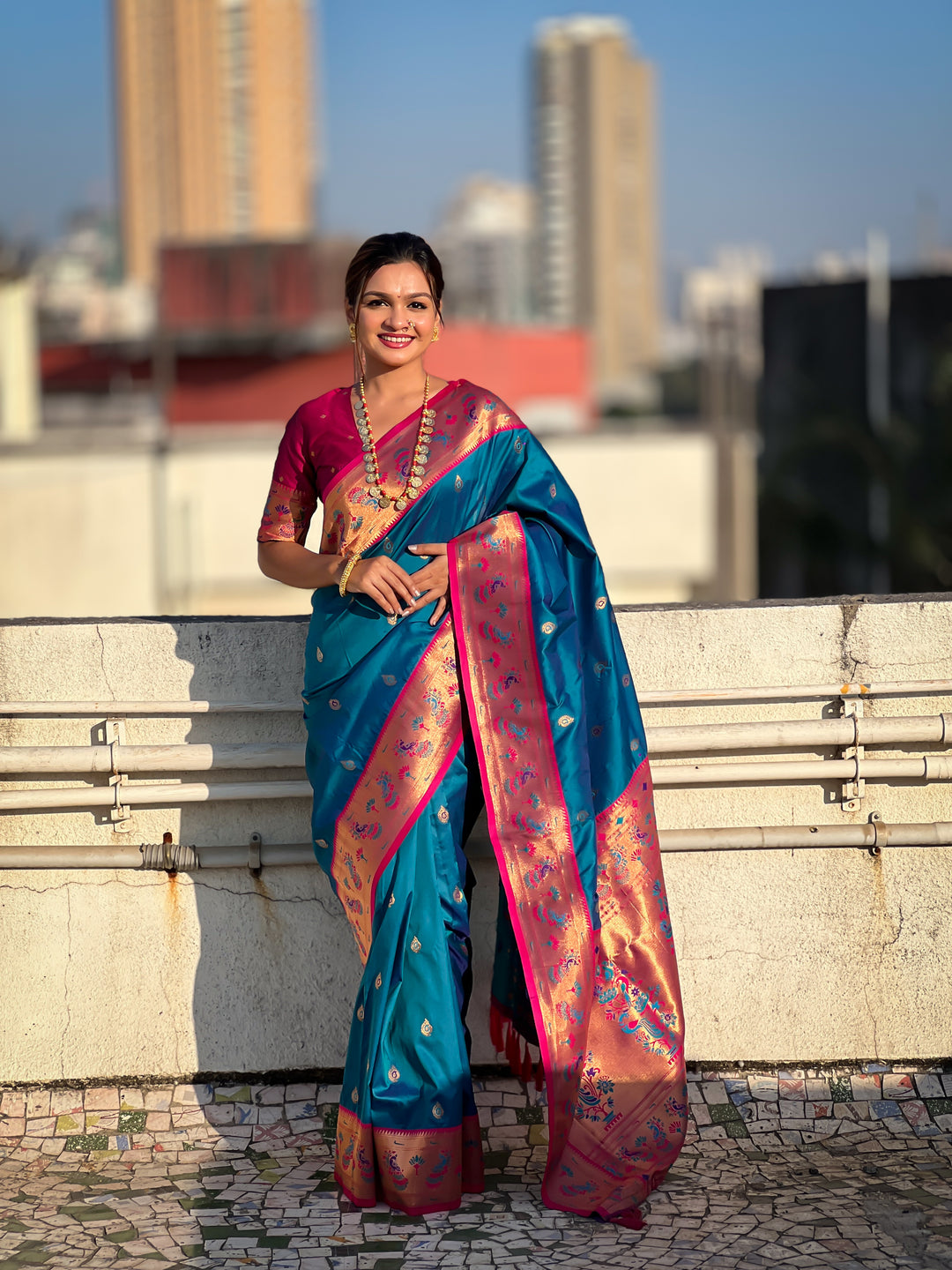 Traditional Soft Silk Saree | Weaving Paithani Meenakari Designer