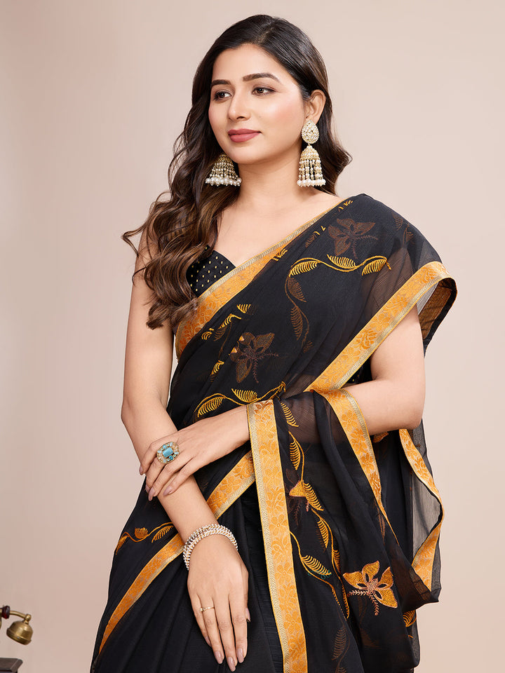 Designer Embroidered Georgette Saree | Digital Print for Weddings & Festive Celebrations