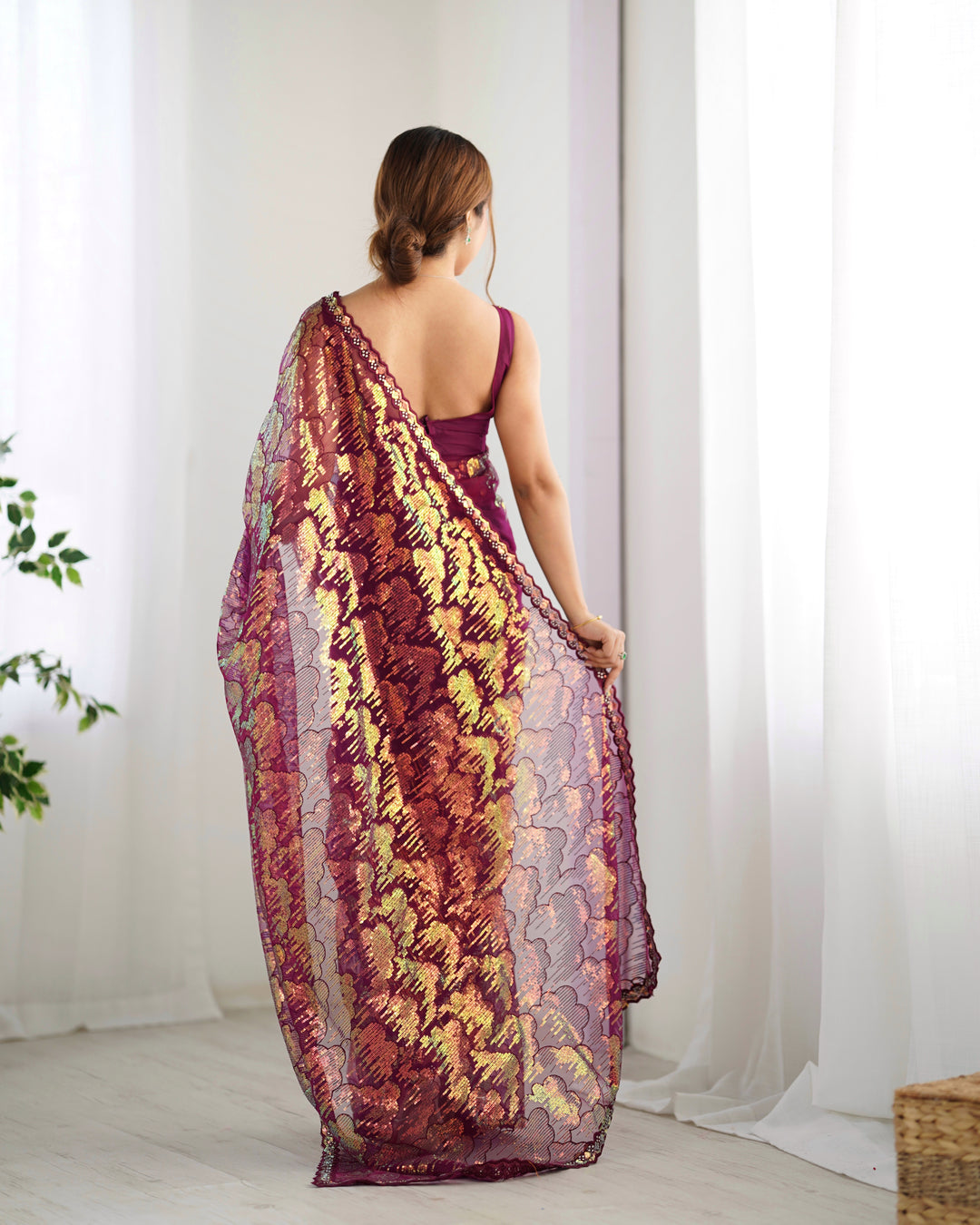 Stunning Mono Net Saree | Heavy Sequance Embroidery Work Work for Partywear